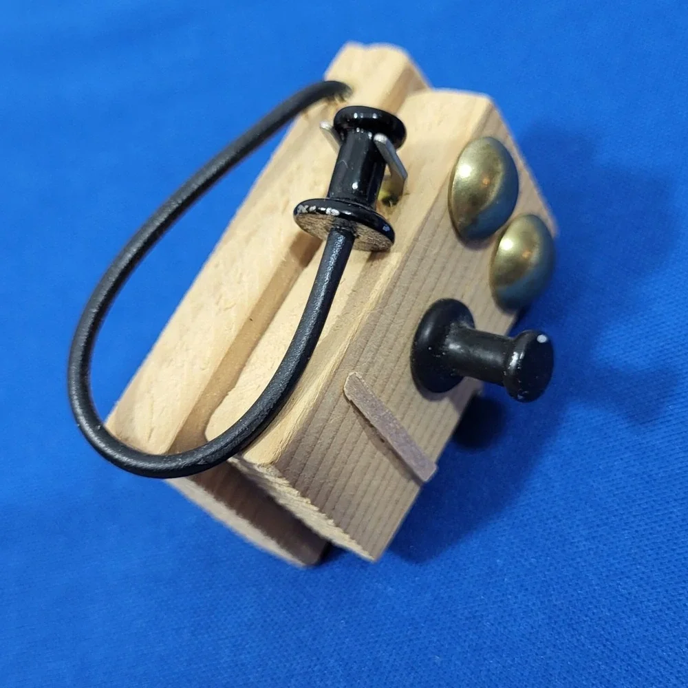Handmade Antique‎ Telephone Magnet Wood Crafted Rustic Nostalgia